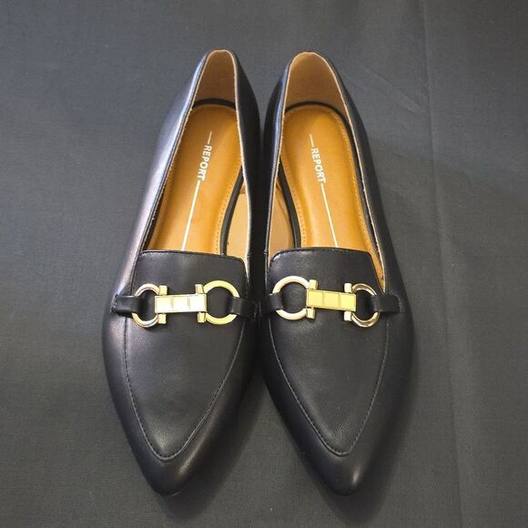 BRAND NEW REPORT RAYDER LOAFERS WITH GOLD DETAIL DESIGN FLAT - Picture 3 of 16